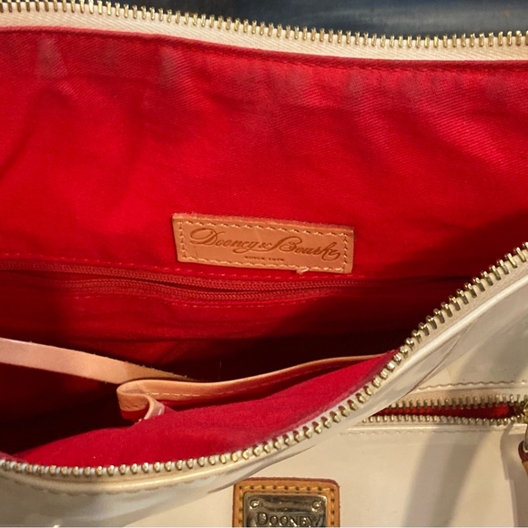 Dooney & Bourke Nina White Patent Leather Shoulder Bag Purse - Picture 14 of 15